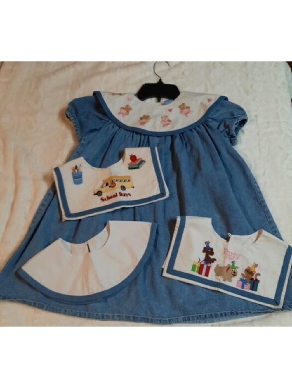 Vintage Baby Crew Denim Dress (4T) w/4 embroidered collars.